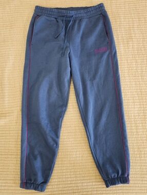 Puma Joggers Sweatpants Pink Logo Piping Athleisure Streetwear Women's M